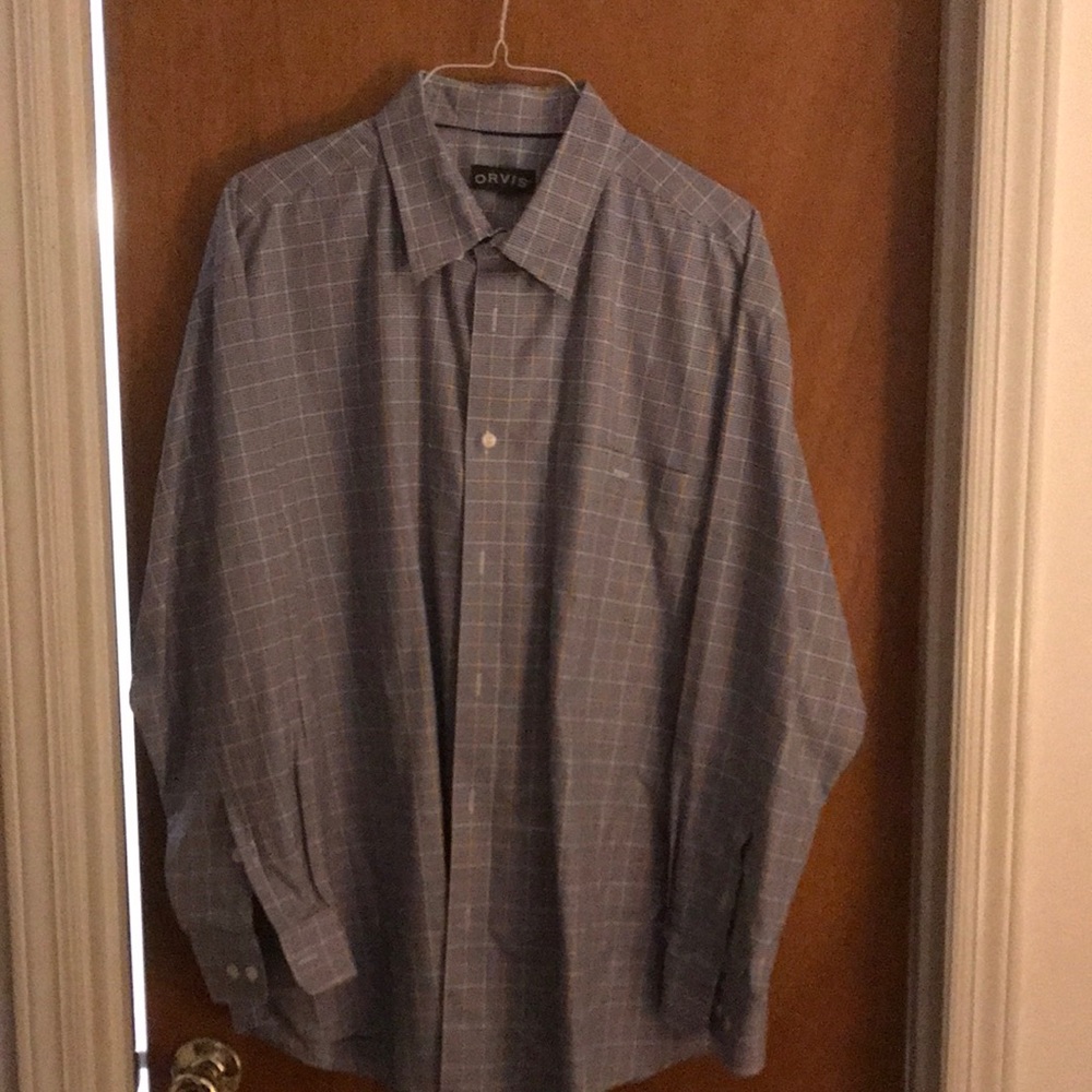 Mens Orvis XXL plaid long sleeve shirt